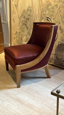 Andre Arbus pair of documented slipper chairs