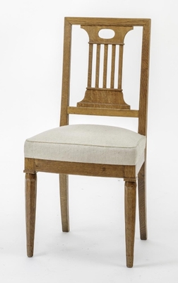 Andre Arbus style Neo classical pair of oak chairs 