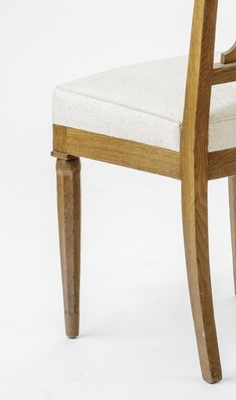 Andre Arbus style Neo classical pair of oak chairs 