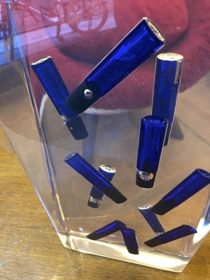 Andre Hayat awesome contemporary cobalt blue tube resine sculptur