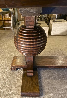 Charles Dudouyt spectacular sphere shaped legs oak dinning table