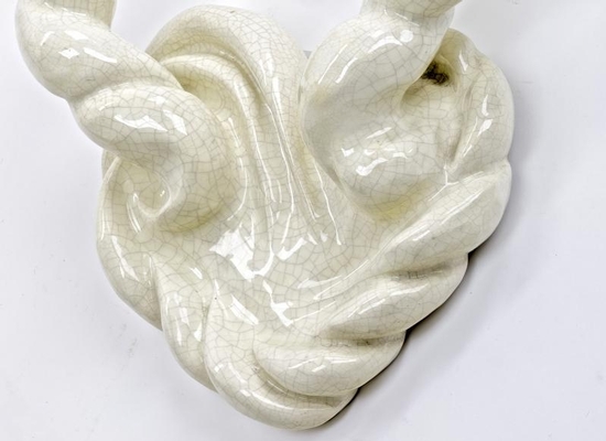 French riviera organic crackled ceramic pair of sconces