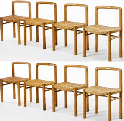 Gautier Delaye exceptional set of 8 alp style dinning chairs