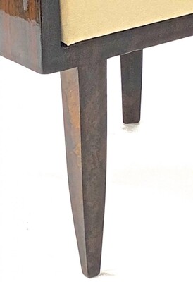 Gio Ponti pair of arm chair with silver bronze back insert