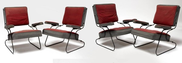 Hauner Eisner attributed fifties set of 4 arm chairs 