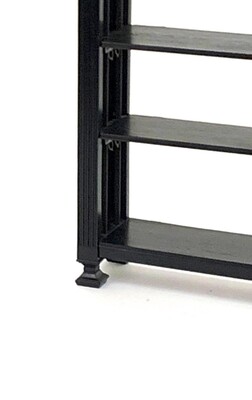 J.C Moreux pair of adjustable shelves black oak library