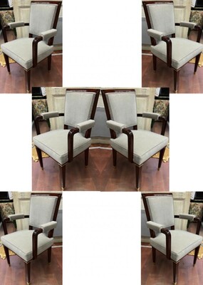 Jacques Adnet chicest set of 6 dinning or office chairs