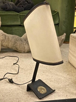 Jacques Adnet rarest table lamp in vintage condition