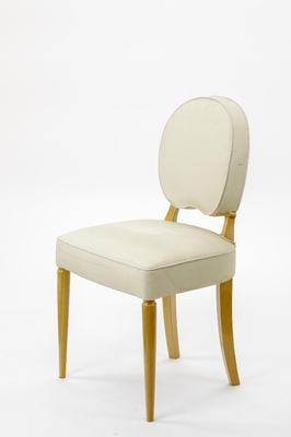 Jean Pascaud pair of sycamore lady vanity side chairs