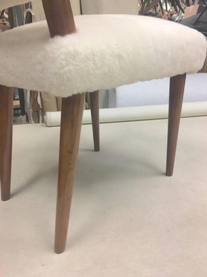 Jean Royère Wool Faux Fur Ash Set Three Chairs