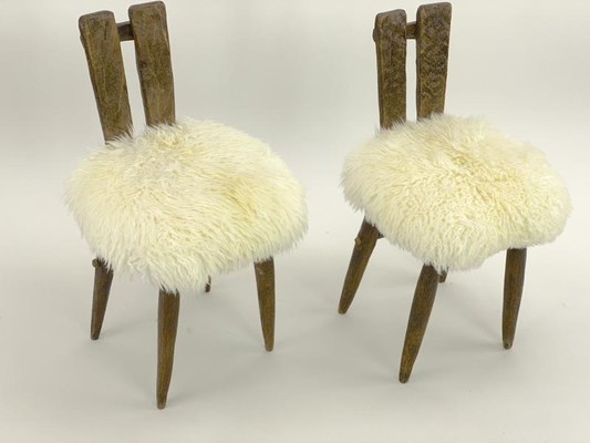 Jean Touret for Ateliers Marolles set of 4 dinning chairs 