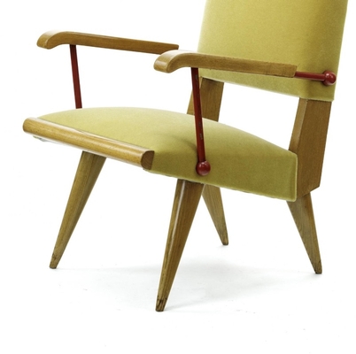 Louis Sognot set Four lounge chairs