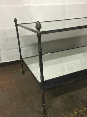 Maison Baguès big two tier silvered bronze coffee table