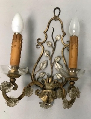 Maison Bagues genuine refined gold lead pair of sconces