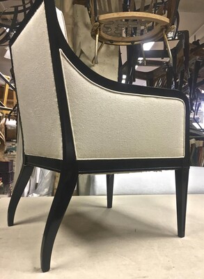 Maison Jansen Pair of Chicest Black Arm Chair 