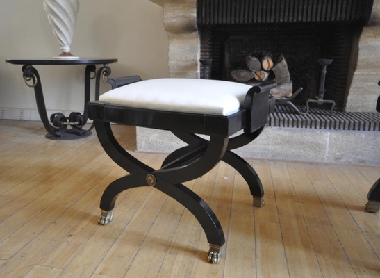 Maison Jansen pair X Black Stool