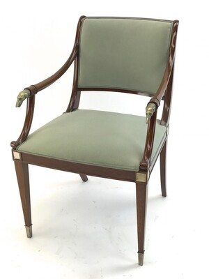 Maison Jansen refine set of 4 silver greyhound arm chairs