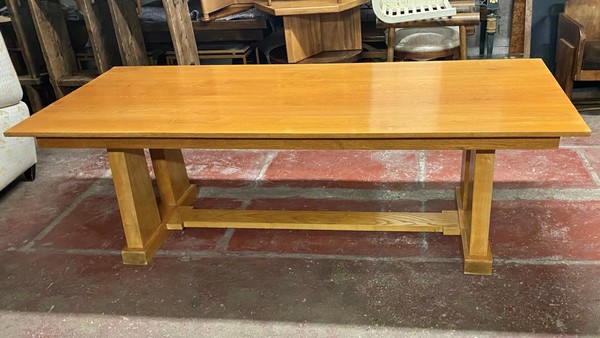 Marc Duplantier Pharos style large solid oak dinning table