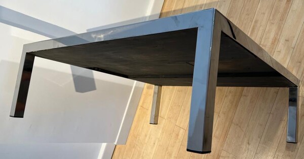 Maria Pergay longest steel polished coffee table