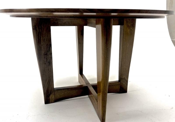 Maxime Old attributed refined walnut round coffee table