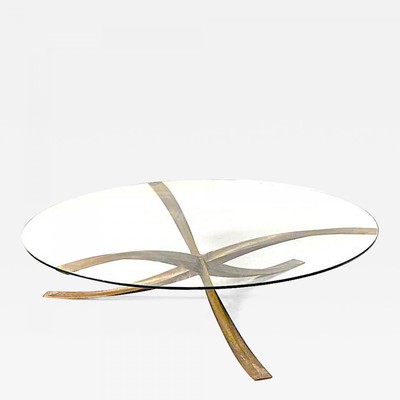 Michel Mangematin iconic bronze and glass coffee table