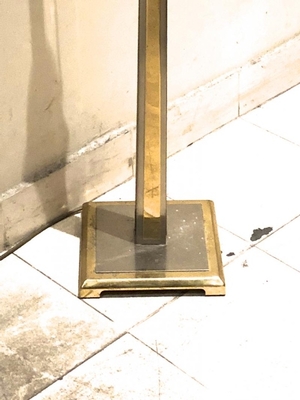 Neo classic sturdy gold and silver bronze floor lamp