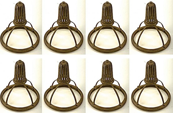 Rare set of 8 cast bronze Art Deco pendant