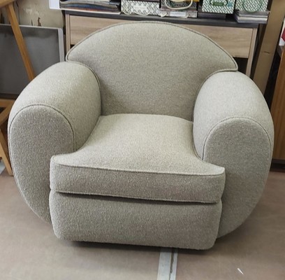 Rene Drouet rarest documented roundish pair of comfy club chairs