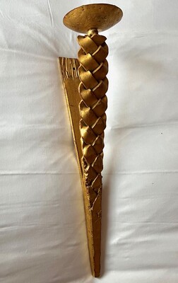 Stunning gold leaf wrought pair of braid shipped sconces
